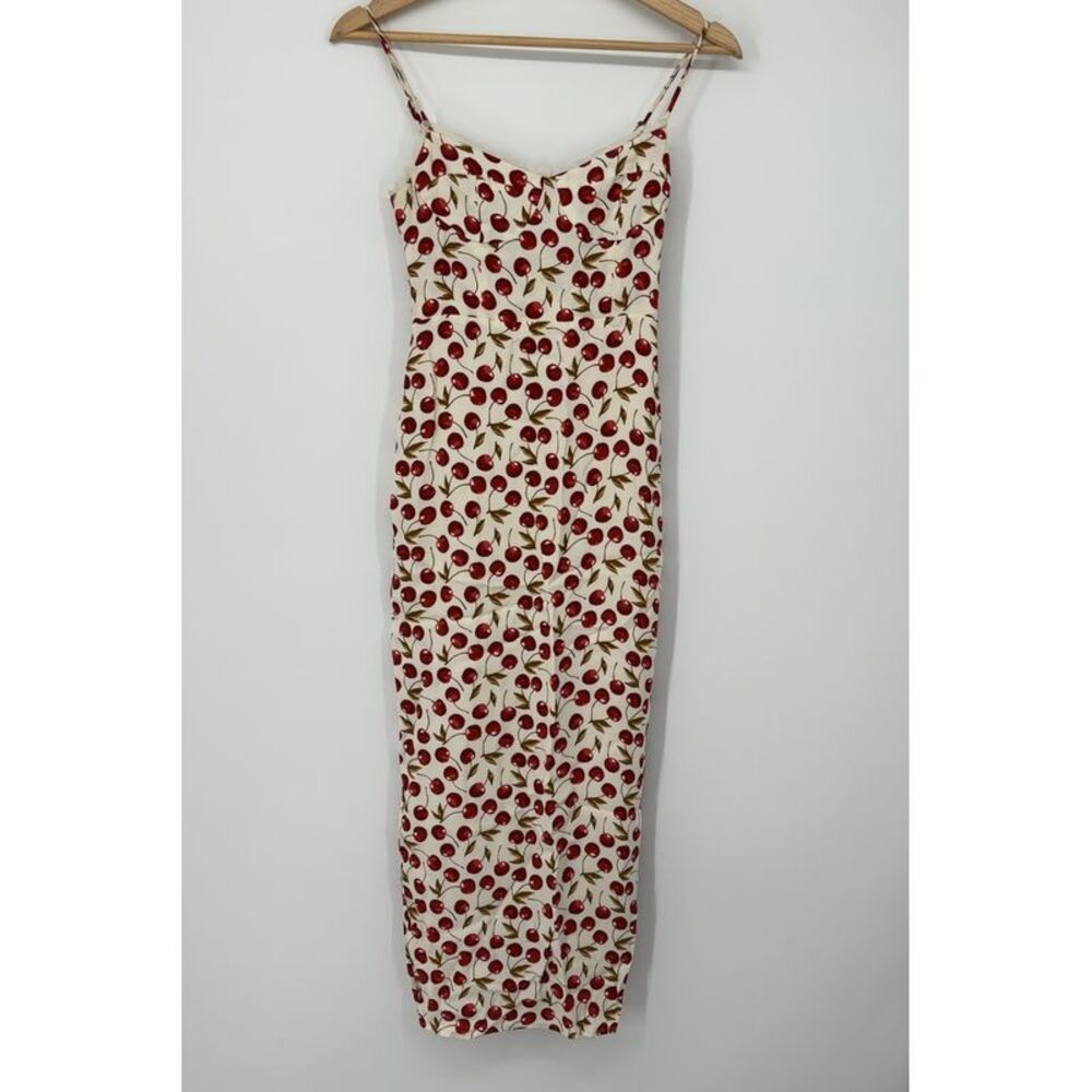 Reformation Cherry Print Slip Dress